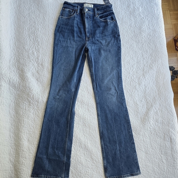 Abercrombie & Fitch The 70s Vintage Flare Ultra High Rise Blue Jeans 26 Regular - Picture 2 of 16